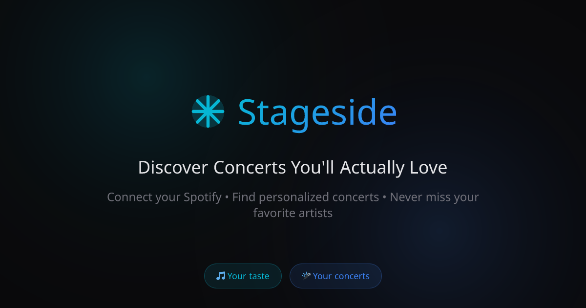 Stageside - Discover Concerts You'll Actually Love